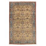 KUM CARPET, MID-20TH CENTURY star medallion and secondary motifs of palmettes, branches and flowers,