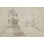 SCIPIONE TADOLINI (Rome 1822 - 1892) STUDIES OF MONUMENT Four ink drawings on paper, cm. 10 x 12,