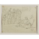 SCIPIONE TADOLINI (Rome 1822 - 1892) STUDIES OF SCULPTURES Four china ink and pencil drawings on
