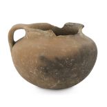 CERAMIC OLLA, 4th-3RD CENTURY B.C. globular body and ribbon handle. Some parts missing. Measures cm.