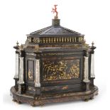 EXCEPTIONAL BOX, PIEDMONT OR LIGURIA EARLY 18TH CENTURY with shaft in wood, entirely plated in