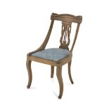 MODEL OF SMALL ARMCHAIR IN WALNUT, FIRST HALVES OF 19TH CENTURY with lyre back. Measures cm. 45 x 24