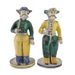 TWO SCULPTURES IN CERAMICS, PROBABLY CALTAGIRONE, EARLY 20TH CENTURY in polychromy, in use as