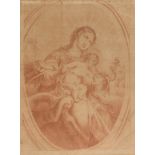 FLEMISH PAINTER, LATE 17TH CENTURY THE VIRGIN WITH THE CHILD AND ST. JOHN INFANT Sanguine on