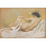 VINCENZO MIGLIARO (Naples 1858 - 1938) FEMALE NUDE Pastel and white lead on paper, cm. 33 x 47