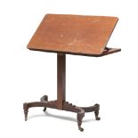 TABLE BOOKREST IN MAHOGANY, 19TH CENTURY complete of wheels. Measures closed cm. 77 x 75 x 46.