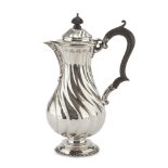 SILVER TEAPOT, PUNCH SHEFFIELD 1899 fluted body, wooden handle and knob. Silversmith Alexander