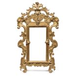 FRAME OF GILTWOOD MIRROR, ROMAN MANUFACTURE 18TH CENTURY overall sculpted to floral scrolls,