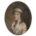 FRENCH PAINTER, 19TH CENTURY WOMAN'S PORTRAIT Oil on oval panel, cm. 18 x 15 PROVENANCE Collection