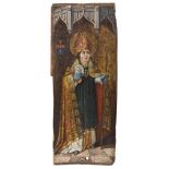 ACADEMIC PAINTER, EARLY 20TH CENTURY SAINT BISHOP Oil on panel, cm. 71 x 27,5 Defects at the edges