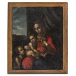 FLORENTINE PAINTER, 16TH CENTURY VIRGIN AND ST. JOHN INFANT Oil on canvas, cm. 94 x 73 PROVENANCE