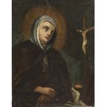 TUSCAN PAINTER, 17TH CENTURY ST. MARGARET OF CORTONA Oil on canvas, cm. 48 x 37 PROVENANCE