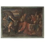 LATE MANNERIST TUSCAN ROMAN PAINTER CHRIST WITH CROWN OF THORNS FLAGELLATION CHRIST AND VERONICA