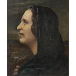 NAZARENE PAINTER, EARLY 19TH CENTURY PROFILE OF A CRYING WOMAN Oil on panel, cm. 36 x 29