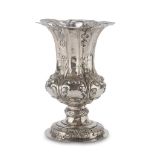 SILVER VASE, PROBABLY PAPAL STATE, 18TH CENTURY body embossed with laurel and acanthus leaves. Non