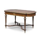 BEAUTIFUL COFFEE TABLE IN BRIAR ELM TREE, FRANCE NAPOLEON III with reserves in rosewood and inlays