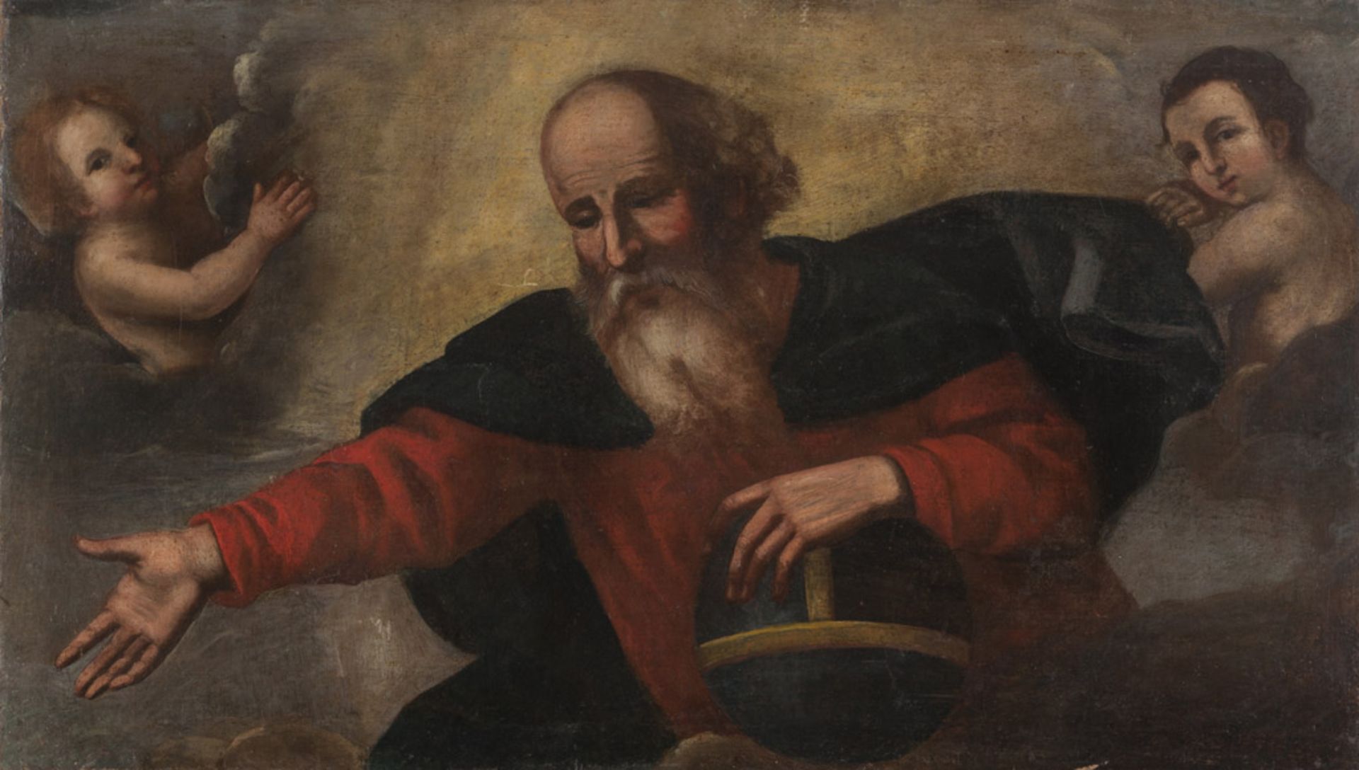 EMILIAN PAINTER, 17TH CENTURY GOD FATHER Oil on canvas, cm. 62 x 107 PROVENANCE Collection of