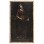 ROMAN LATE MANNERIST PAINTER, FIRST HALF OF 17TH CENTURY MARTYR'S FIGURE Oil on canvas, cm. 142 x 78