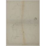 SCIPIONE TADOLINI (Rome 1822 - 1892) MONUMENT OF SIMON BOLIVAR Pencil on paper, cm. 45 x 32 Not