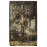 FLEMISH PAINTER, 17TH CENTURY CHRIST CRUCIFIED Oil on concave panel, cm. 41 x 25,3 CONDITIONS OF THE