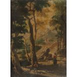 VENETIAN PAINTER, EARLY 20TH CENTURY LANDSCAPE WITH SHEPHERDS Oil on canvas, cm. 67 x 49 PITTORE