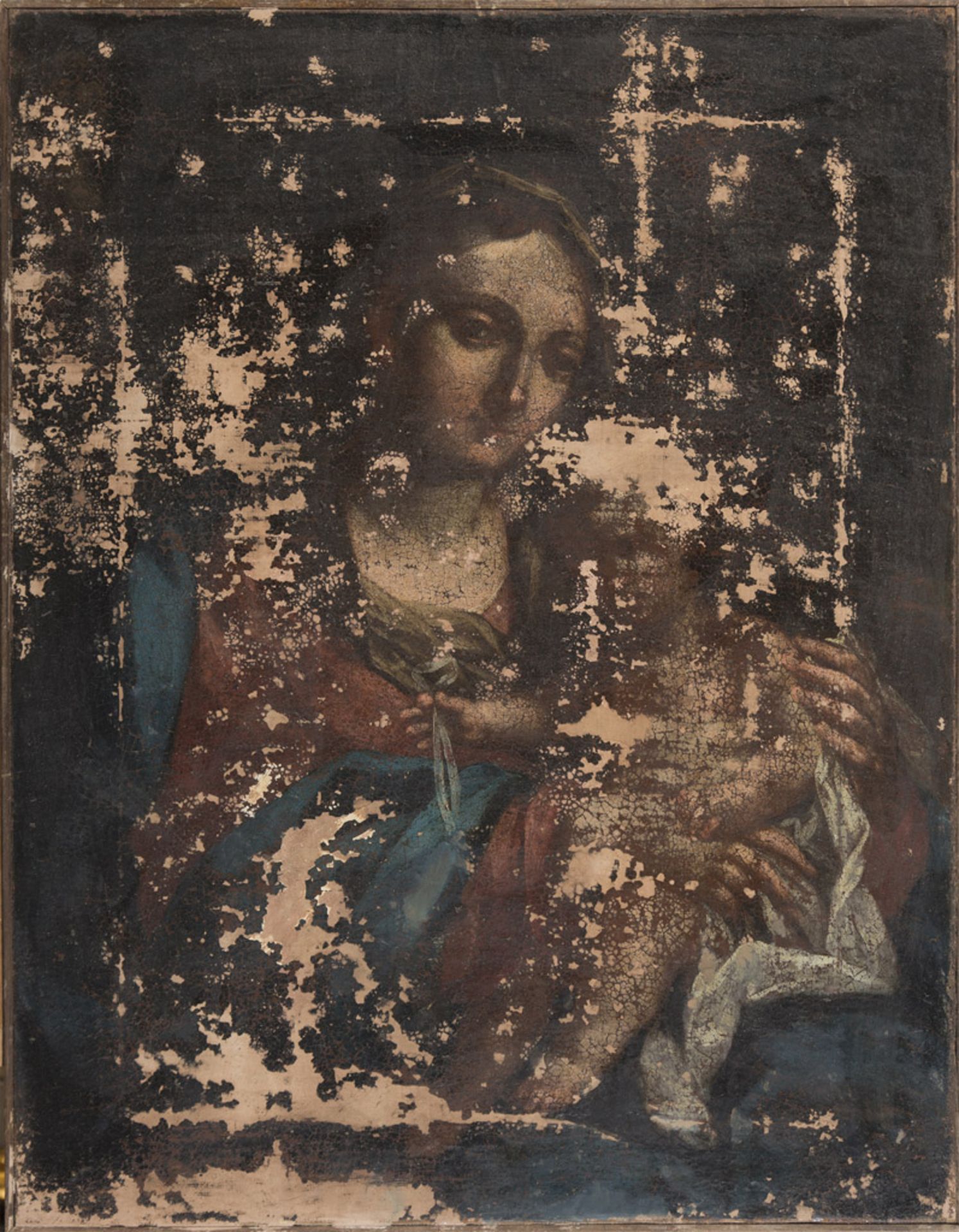 BOLOGNESE PAINTER, 17TH CENTURY VIRGIN AND CHILD Oil on canvas, cm. 64 x 49,5 PROVENANCE