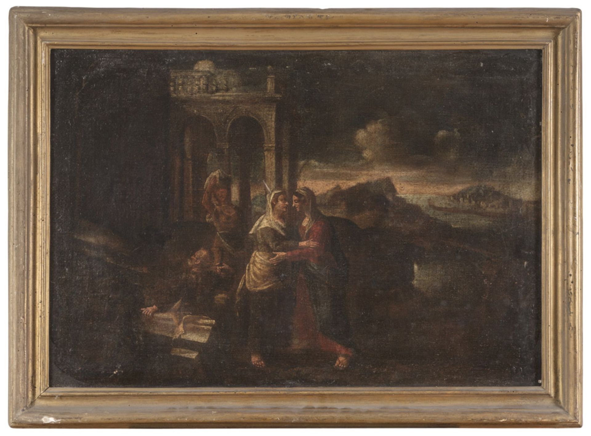 EMILIANO PAINTER, 17TH CENTURY THE VISITATION Oil on canvas, cm. 60 x 85 PROVENANCE Collection of