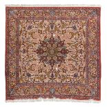 ISFAHAN CARPET, MID-20TH CENTURY with arabesque medallion and secondary motifs of branches with