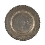 SILVER DISH, PUNCH ALEXANDRIA 1944/1968 glazed ground, engraved with plant motifs. Silversmith