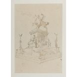 SCIPIONE TADOLINI (Rome 1822 - 1892) STUDIES OF MONUMENTS Three pencil drawings on paper, cm.18 x 14