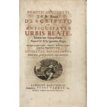 ANTIQUE RIETI P. Angelotti, Antiquitates Urbis Reate. A volume with engraving. Ed. Lugduni 17th