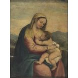 CENTRAL ITALIAN PAINTER, SECOND HALF OF THE 16TH CENTURY VIRGIN AND CHILD IN LANDSCAPE Oil on panel,