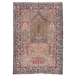 KIRMAN CARPET, FIRST HALF OF 20TH CENTURY with rich design of flower branches, with central prayer