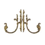 PAIR OF SMALL CURTAIN RODS, LATE 18TH CENTURY in ormolu chiseled to leaves and coat of arms.