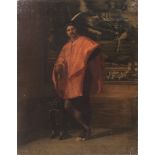 ITALIAN PAINTER, 19TH CENTURY RENAISSANCE FIGURE WITH SWORD Oil on canvas, cm. 58 x 46 Not signed