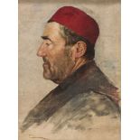 FAUSTO ZONARO (Masi 1854 - Sanremo 1929) MAN'S PROFILE Oil on canvas, cm. 50 x 35 Signed bottom left