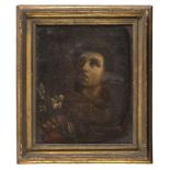 TUSCAN PAINTER, 17TH CENTURY SANT'ANTHONY OF PADUA WITH THE LILIES Oil on canvas, cm. 47,5 x 39