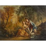 FRENCH PAINTER, EARLY 19TH CENTURY GALLANT SCENE WITH SHEEP Oil on canvas, cm. 43 x 56 PROVENANCE