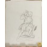 SCIPIONE TADOLINI (Rome 1822 - 1892) STUDIES OF FIGURES Four drawings to pencil and pencil on paper,