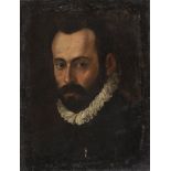 ALESSANDRO ALLORI, att. to (Florence 1535 - 1607) MALE PORTRAIT Oil on canvas, cm. 44 x 33