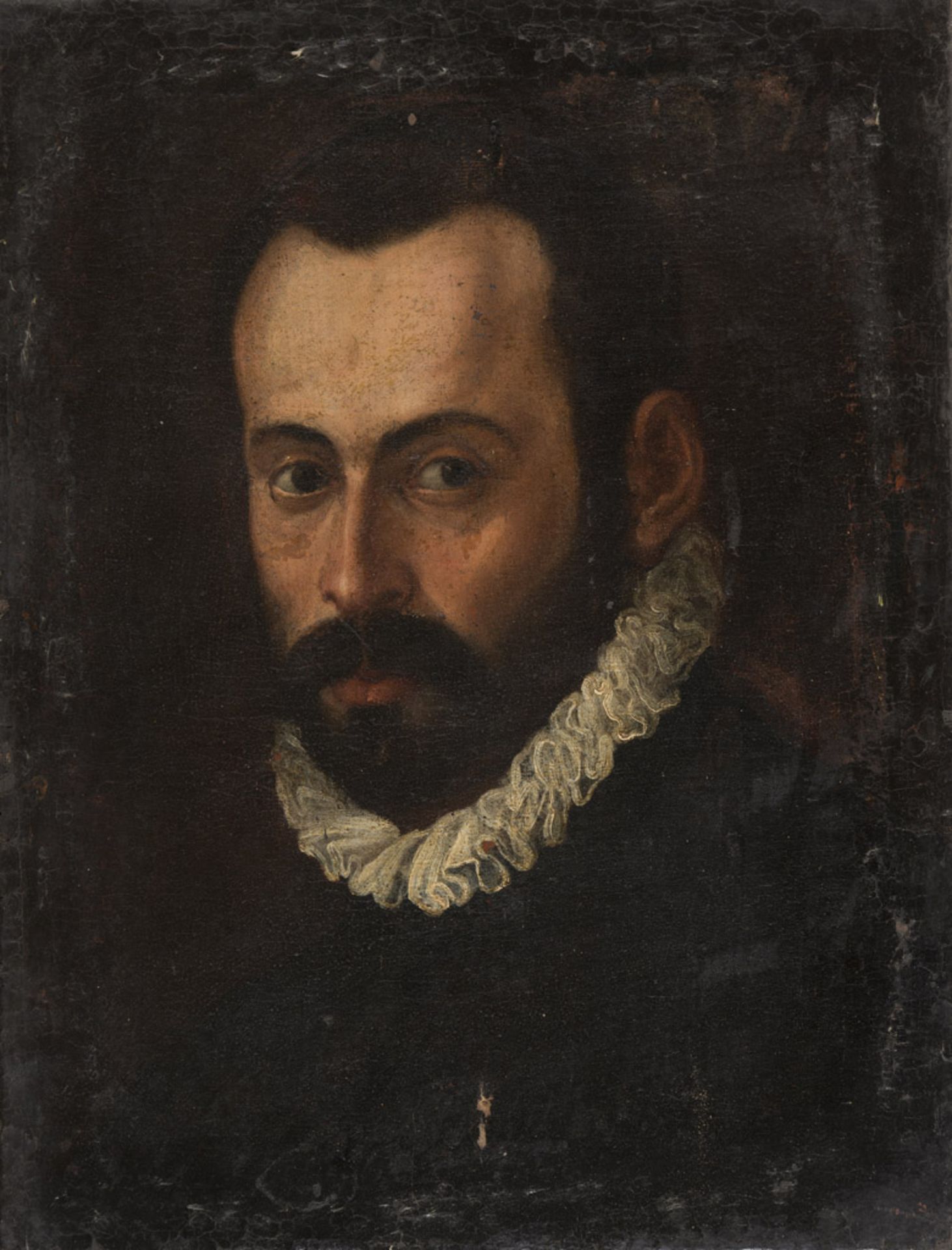 ALESSANDRO ALLORI, att. to (Florence 1535 - 1607) MALE PORTRAIT Oil on canvas, cm. 44 x 33
