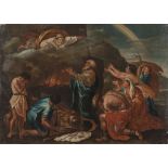 ROMAN PAINTER, END 17TH CENTURY THE SACRIFICE Of NOAH (after Nicolas Poussin) Oil on canvas, cm.