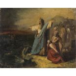 ITALIAN PAINTER, 19TH CENTURY MOSES Oil on panel, cm. 25 x 31 Signed and dated 1882, on the backside