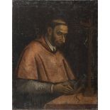 NORTH ITALIAN PAINTER, 17TH CENTURY ST. CARLO BORROMEO IN PRAYER Oil on canvas, cm. 95 x 74