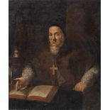 LORENZO LOTTO, workshop of (Venice 1480 - Loreto 1556/57) PORTRAIT OF MONSIGNOR Oil on canvas, cm 94