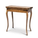 SMALL CARD TABLE IN CHERRY TREE, CENTRAL ITALY LATE 18TH CENTURY with folding top and arched legs