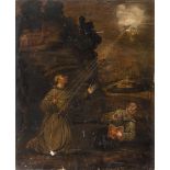 VENETIAN PAINTER, 17TH CENTURY ST. FRANCIS RECEIVING THE STIGMATA Oil on panel, cm. 50,5 x 42