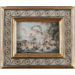 FRENCH PAINTER, EARLY 20TH CENTURY TRIUMPH OF GALATEA Miniature on ivory, cm. 13 x 18 Signed