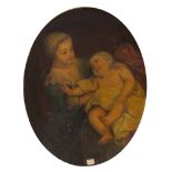 LOMBARD PAINTER, 18TH CENTURY CHILDREN'S PORTRAIT Oil on canvas, oval, cm.81 x 62,5 Remain of