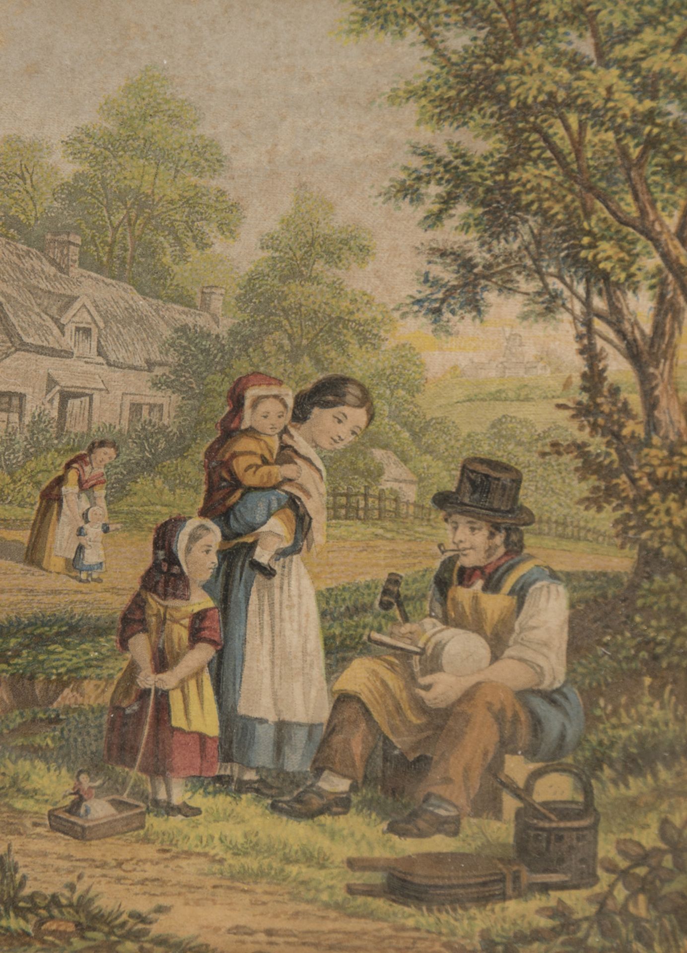 North european engraver, LATE 19TH CENTURY GENRE SCENES Pair of colored engravings, cm. 11 x 8 - Bild 2 aus 2